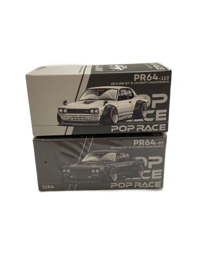 商品画像：POP RACE/2台セット/1/64 SKYLINE GT-R V8 DRIFT HAKOSUKA// 1