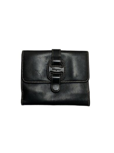 商品画像：3つ折り財布/レザー/BLK/レディース 1