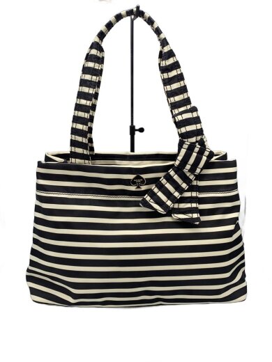 商品画像：トートバッグ/ポリエステル/BLK/ボーダー// 1