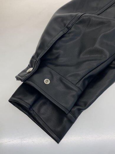 商品画像：レザージャケット・ブルゾン/S/フェイクレザー/BLK/無地/HA030500AD 5