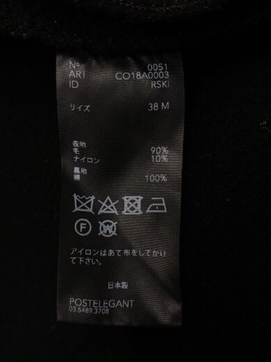 商品画像：コート/M/ウール/BLK/CO18A0003// 4