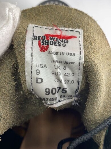 画像：RED WINGレースアップブーツ/27.5cm/BLK/レザー/9075/セッター/モックトゥ5