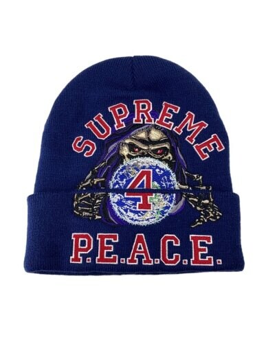 商品画像：ニットキャップ/FREE/アクリル/NVY/メンズ/P.E.A.C.E　Embroidered　Beanie// 1