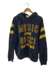 パーカー/XXXL/コットン/BLK/プリント