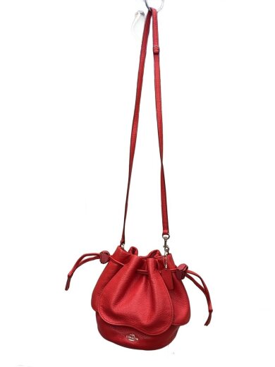 商品画像：ショルダーバッグ/レザー/RED/無地/F57543 1