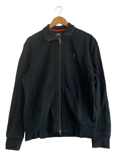 商品画像：ジップパーカー/L/コットン/BLK/無地/色褪せ有 1