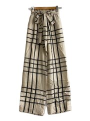 ボトム/1/ポリエステル/マルチカラー/チェック/CUPRO CHECK WIDE LEG PANTS
