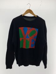 Crew Sweater/ニット・セーター(厚手)/L/コットン/BLK