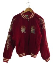 別珍/JAKE/龍/風神/雷神/スカジャン/M-L/コットン/RED/アニマル/46324