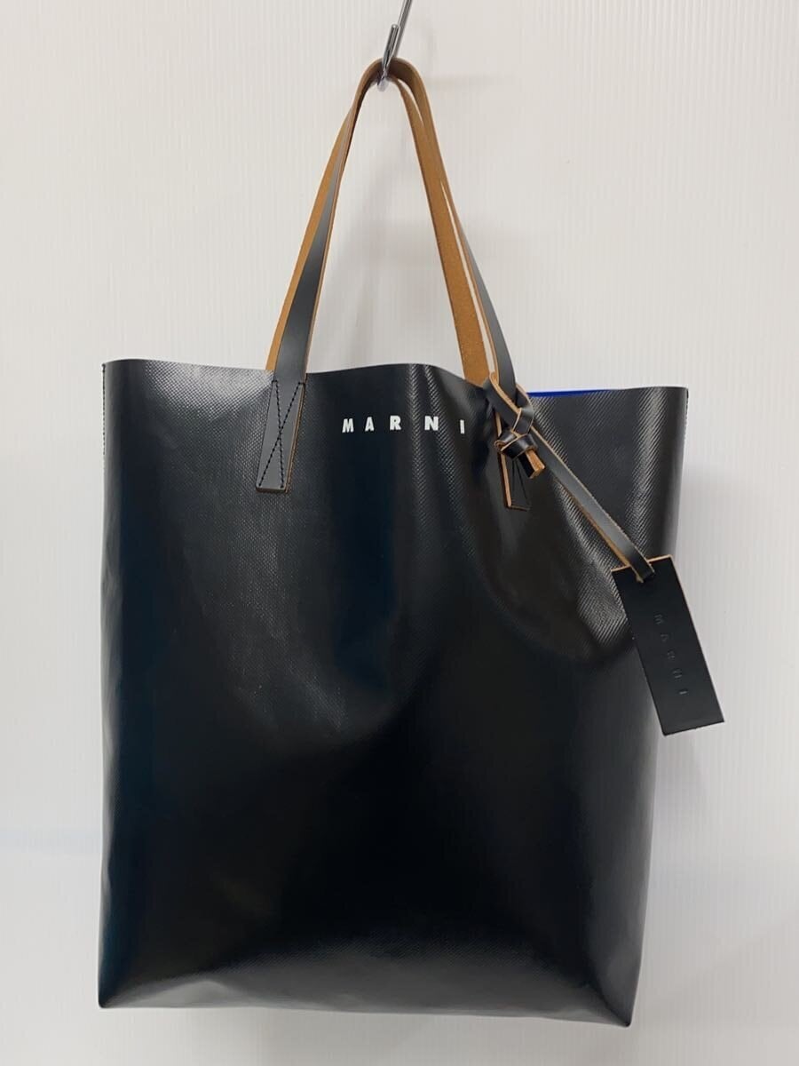 MARNI / トートバッグ/PVC/BLK/無地