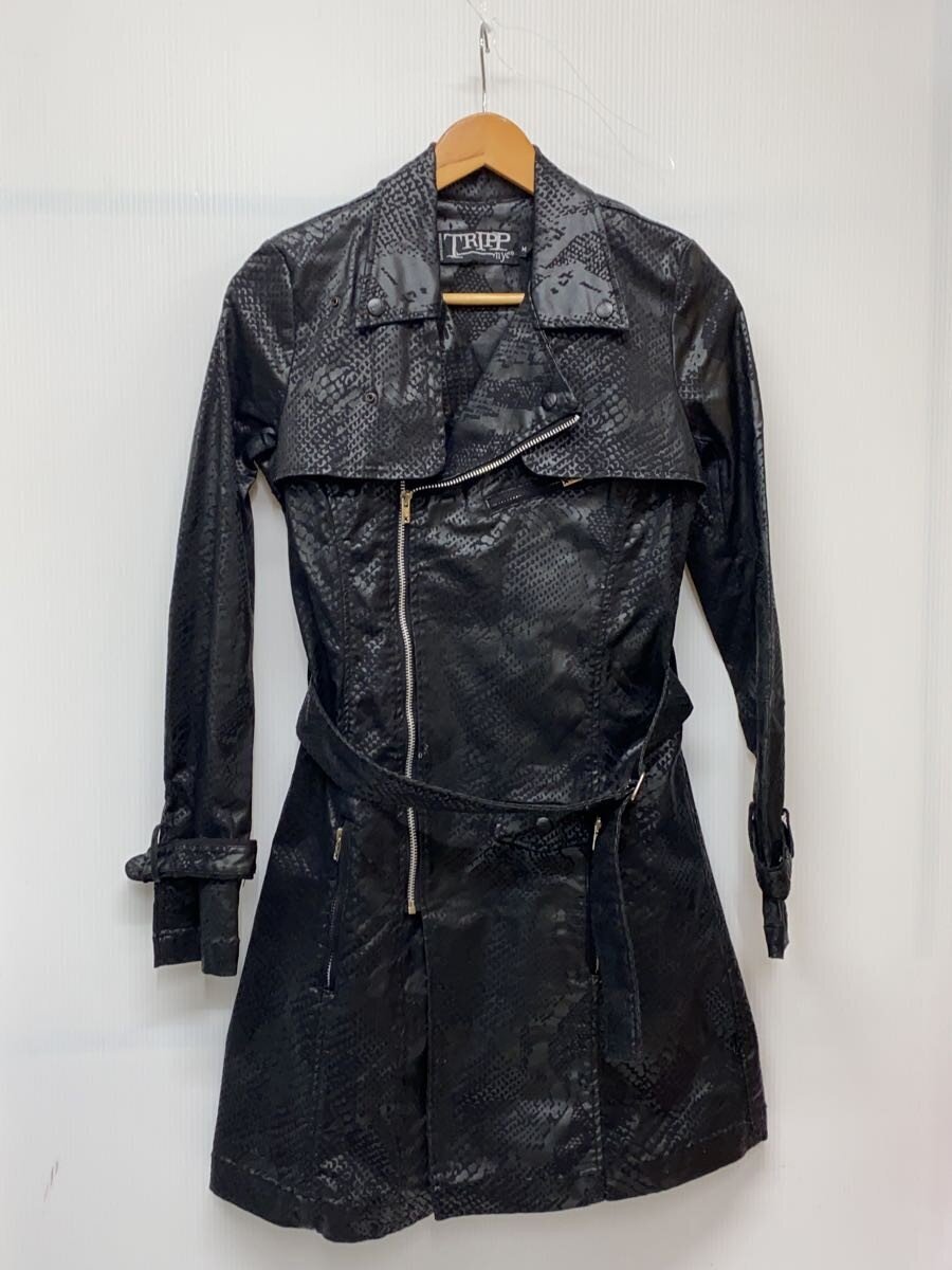 TRIPP NYC / Y2K/平成/コート/パイソン柄/M/コットン/BLK/無地