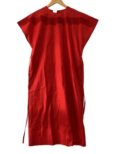 商品画像：半袖ワンピース/38/コットン/RED/無地 1