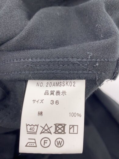 商品画像：ワンピース/36/コットン/BLK/無地/20AMSSK02 4