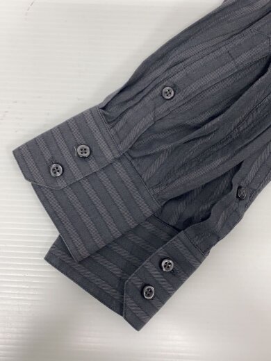 商品画像：90s/長袖シャツ/M/コットン/GRY/ストライプ 6