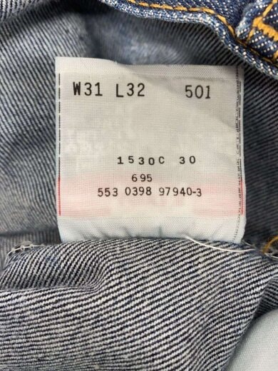 商品画像：90s/98年製/501/米国最終モデル/ボタン裏553/デニムパンツ/31/サンベニート 6