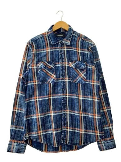 商品画像：長袖シャツ/L/コットン/NVY/チェック/M4033.000.52314// 1