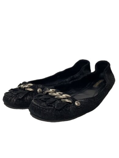 商品画像：Y2K/モカシン/バレエシューズ/ラメ/フラットパンプス/38/BLK/LOU1327255 1