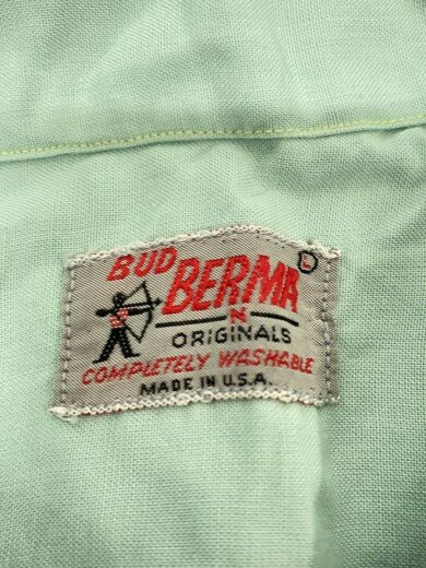 商品画像：60s/BUD BERMA/エメラルドグリーン/VINTAGE/長袖シャツ/GRN/無地 3
