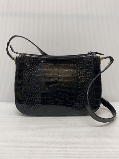 商品画像：JRA認定/クロコ/ショルダーバッグ/レザー/BLK 2
