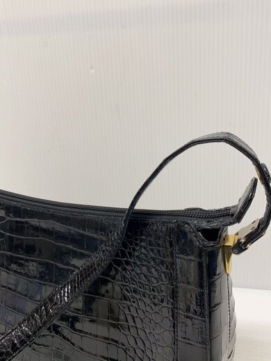 商品画像：JRA認定/クロコ/ショルダーバッグ/レザー/BLK 3