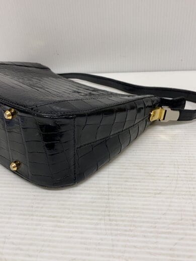 商品画像：JRA認定/クロコ/ショルダーバッグ/レザー/BLK 6