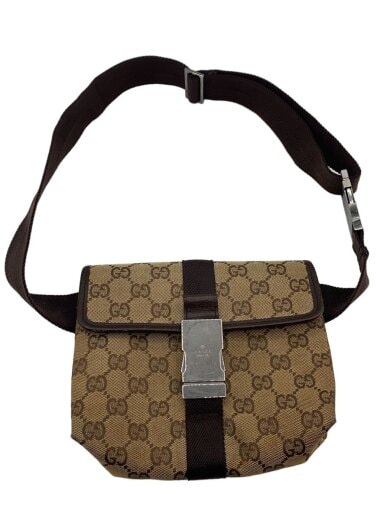 商品画像：ウエストバッグ_GGキャンバス/キャンバス/BRW/総柄 1