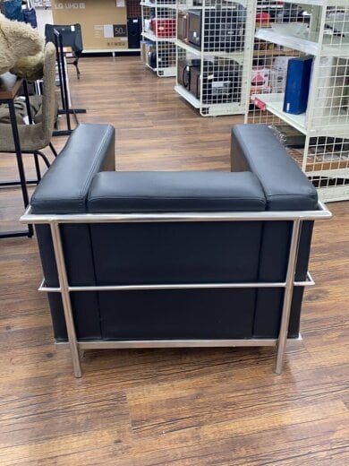 商品画像：シングルソファ/フェイクレザー/BLK 4