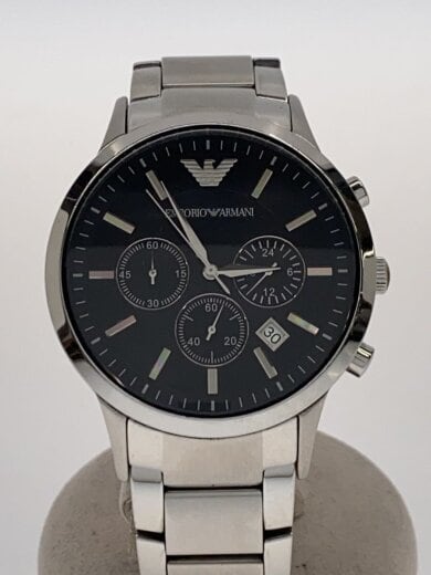 商品画像：クォーツ腕時計/アナログ/ステンレス/BLK/SLV/SS/AR-2434 1