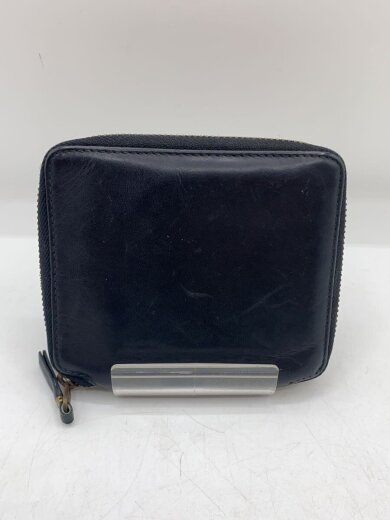 商品画像：2つ折り財布/レザー/BLK/無地/メンズ/ラウンドジップ 2