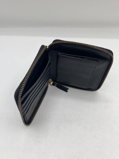 商品画像：2つ折り財布/レザー/BLK/無地/メンズ/ラウンドジップ 5