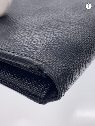 商品画像：ポルト・フォイユ・ブラザ_ダミエ・グラフィット/二つ折り長財布/ロゴ/PVC/BLK/メンズ 7