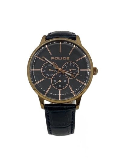 商品画像：クォーツ腕時計/アナログ/レザー/BLK/NVY/14999J 1