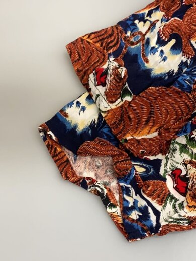 商品画像：虎/アロハシャツ/M/レーヨン/総柄 6