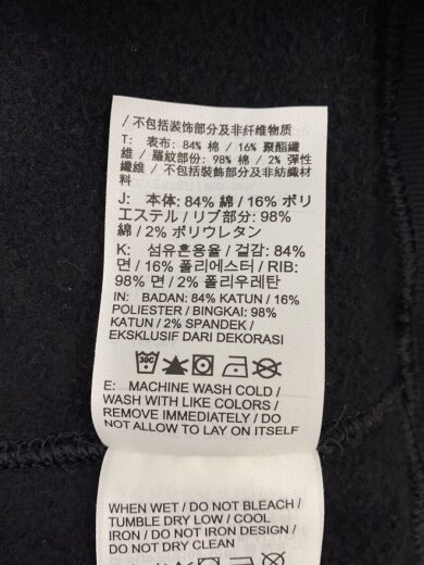 商品画像：×STUSSY/Wash Crew Fleece Blackスウェット/XXS/コットン/BLK/DO5311-010 4