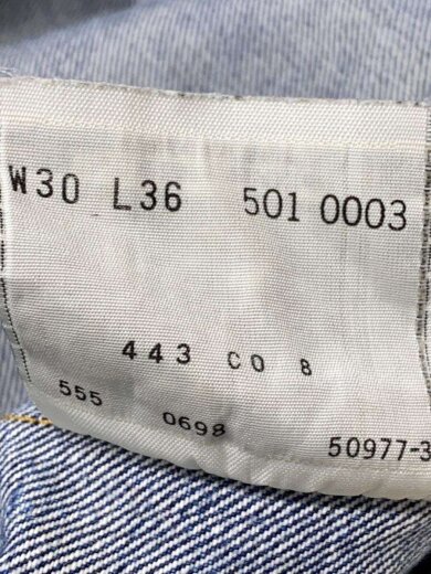 商品画像：ストレートパンツ/30/コットン/IDG/無地/501 0003/ボタン裏555/USA製// 5