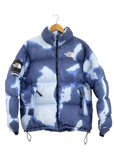 商品画像：Bleached Denim Print Nuptse Jacket/L/ナイロン/BLU/ND52100I// 1