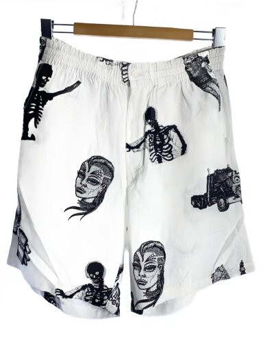 商品画像：ショートパンツ/M/レーヨン/WHT/総柄/24SS-PA04 1