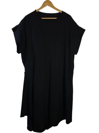 画像：YOHJIYAMAMOTO+NOIR半袖ワンピース/1/ウール/GRY/無地/NW-D02-1001