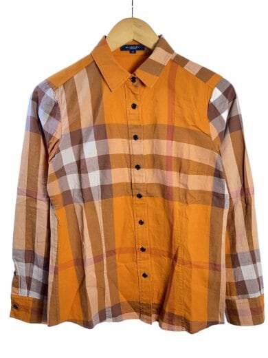 商品画像：長袖ブラウス/38/コットン/ORN/チェック 1