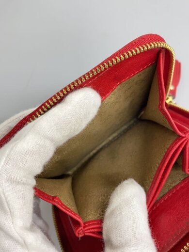 商品画像：2つ折り財布/レザー/RED/総柄/レディース 5