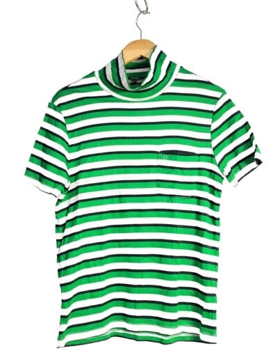 商品画像：Tシャツ/S/コットン/GRN/ボーダー/190202.X3220// 1