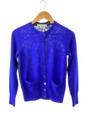 カーディガン(厚手)/1/ウール/ブルー/レース/ドッキング/15awlu1036