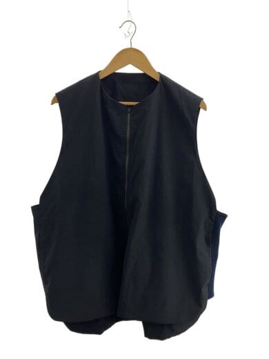 商品画像：25SS ジッパーベスト/1/ポリエステル/BLK/無地 1