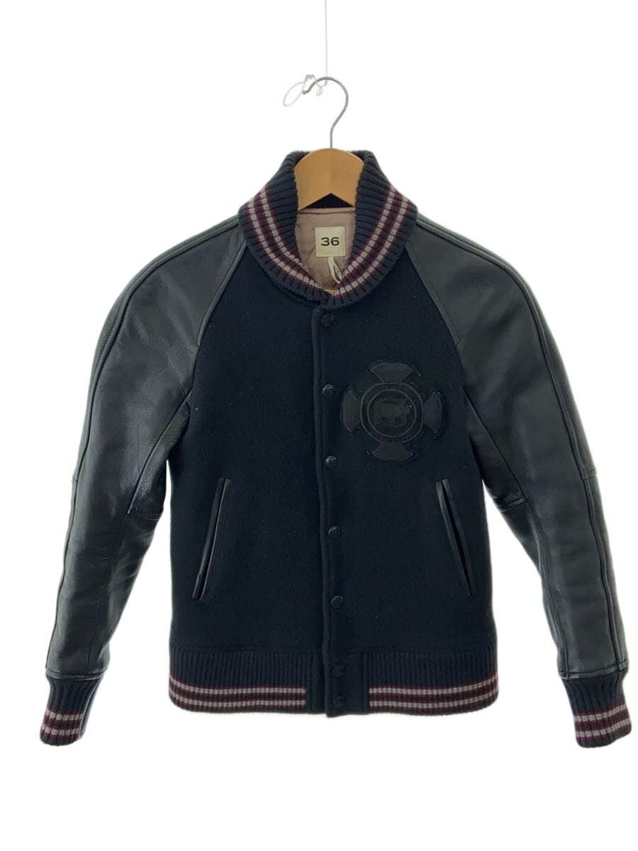 SCYE BASICS / スタジャン/レザー切替/36/ウール/BLK/5210-63548