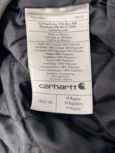 画像：Carharttジップパーカー/M/コットン/GRY/無地/100631 0014