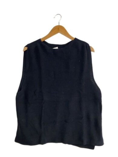 商品画像：ニットベスト(薄手)/FREE/コットン/BLK/無地/GA44-22M001 1