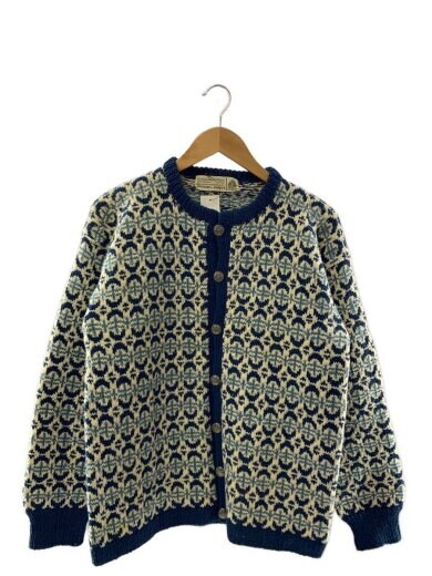 商品画像：HUSFLIDEN/カーディガン(厚手)/--/ウール/BLU/総柄 1