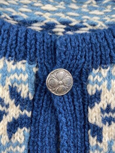 商品画像：HUSFLIDEN/カーディガン(厚手)/--/ウール/BLU/総柄 6