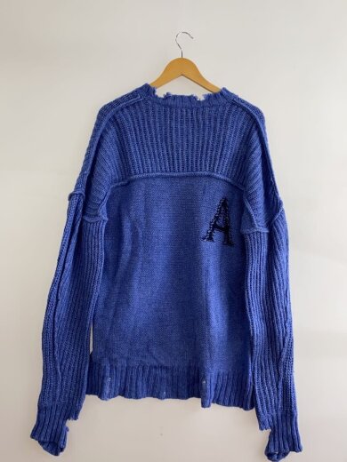 商品画像：ダメージニット/ニット・セーター(厚手)/2/ウール/BLU/12112221 2