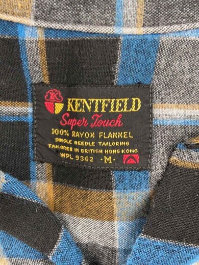 商品画像：KENTFIELD/60s/開襟/ボックスシャツ/長袖シャツ/M/レーヨン/BLU/チェック 3